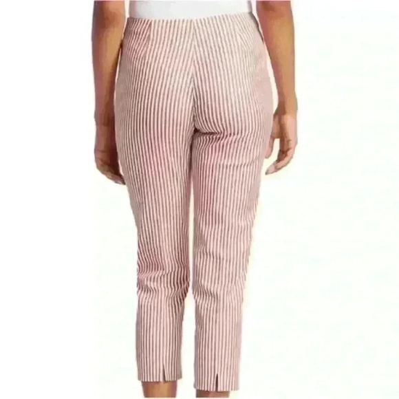 Piazza Sempione-"Audrey" Red And White Cropped Pinstripe Pant Size 40 (6) EUC! - Picture 2 of 10